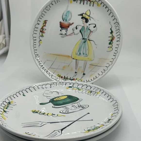 3 Italion Vintage Ricardo Dinner Plates - Picture 4 of 4